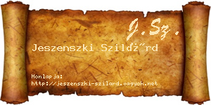 Jeszenszki Szilárd névjegykártya